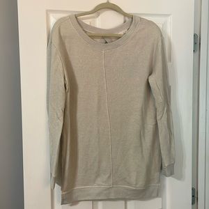 Victoria’s Secret cut out back sweatshirt, light grey/stone, size small